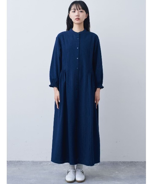 「Live in comfort」 長袖ワンピース LL ネイビー レディース_画像8