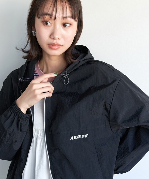 「KANGOL SPORT」 ナイロンブルゾン L ラベンダー レディース_画像8