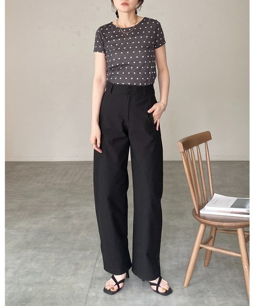 She's Closet tシャツ 半袖 ドット柄 半袖 コンパクト ショート丈