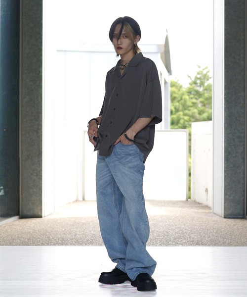 「G.O.C」 半袖シャツ MEDIUM ボルドー メンズ_画像6