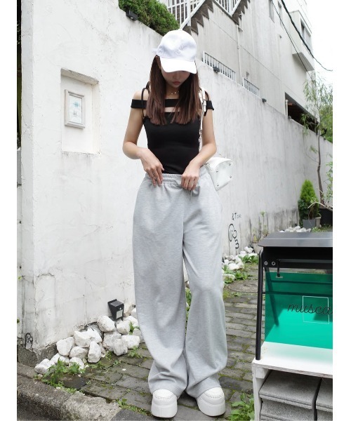 Darich（ダーリッチ） ワイドパンツ スラックス パンツ クリスタルロゴ