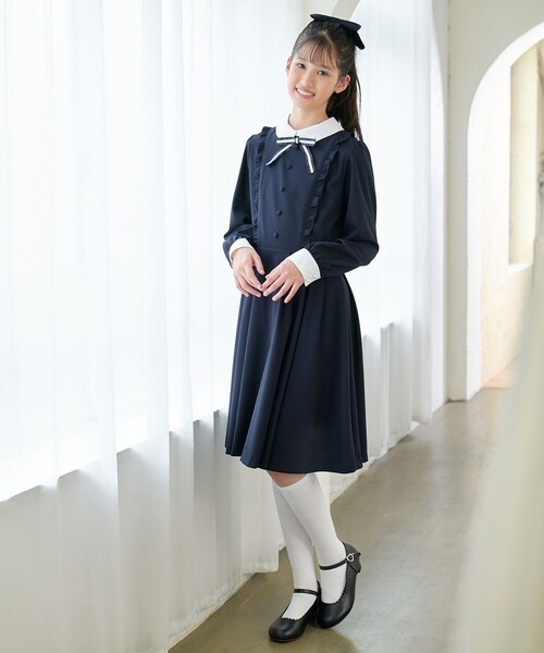 「ANY」 「KIDS」シャツワンピース 160 ネイビー キッズ_画像5