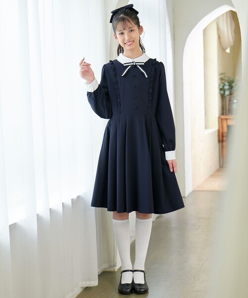 「ANY」 「KIDS」シャツワンピース 160 ネイビー キッズ_画像6