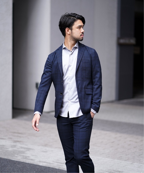 ジャケット テーラードジャケット メランジチェック 2ボタン 