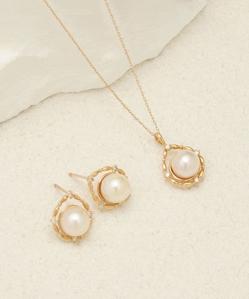 6月誕生石 K10 イエローゴールド 淡水パールネックレス BLOOM/ブルーム WEB限定】6月誕生石 K10 イエローゴールド 淡水パール
