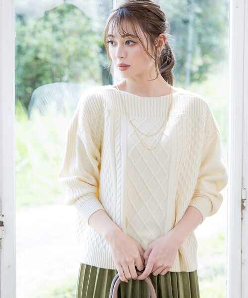 FETICO レース編みニットトップス FETICO｜【by R 限定品】LACE KNIT TOPS | Rakuten Fashion(楽天