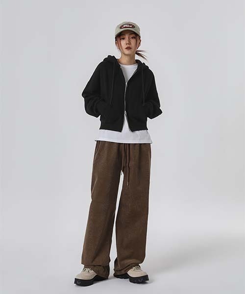 BLACKUP パーカー 「MADE」 2way起毛フードジップアップ