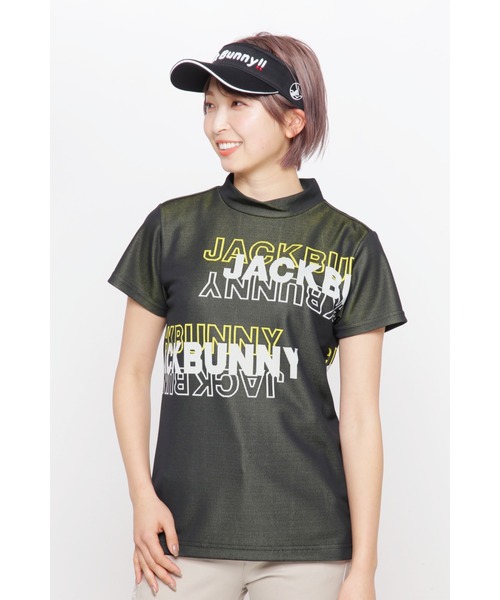 ジャックバニー 半袖シャツ モックネック レディースＭ Jack Bunny!!（ジャックバニー） tシャツ 「Jack Bunny!!」ロゴ