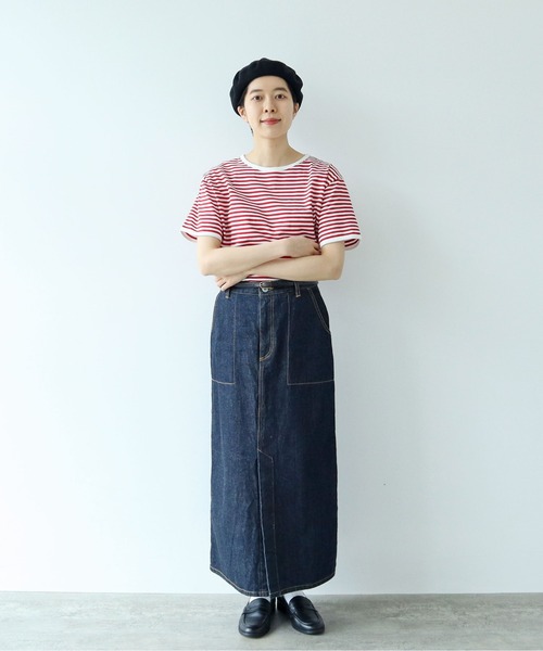 tシャツ ボーダー配色バインダー 半袖Tシャツ レディース メンズ PAR ICI tシャツ ボーダー配色バインダー 半袖Tシャツ
