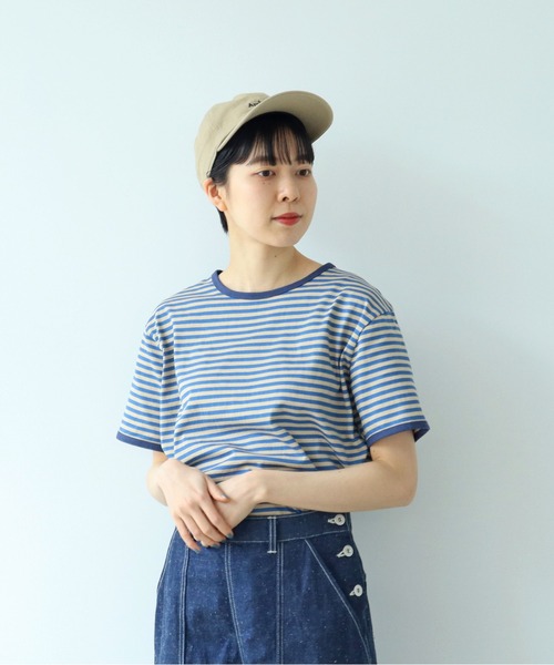 tシャツ ボーダー配色バインダー 半袖Tシャツ レディース メンズ PAR ICI tシャツ ボーダー配色バインダー 半袖Tシャツ