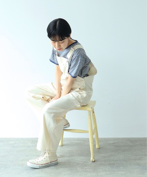 tシャツ ボーダー配色バインダー 半袖Tシャツ レディース メンズ PAR ICI tシャツ ボーダー配色バインダー 半袖Tシャツ