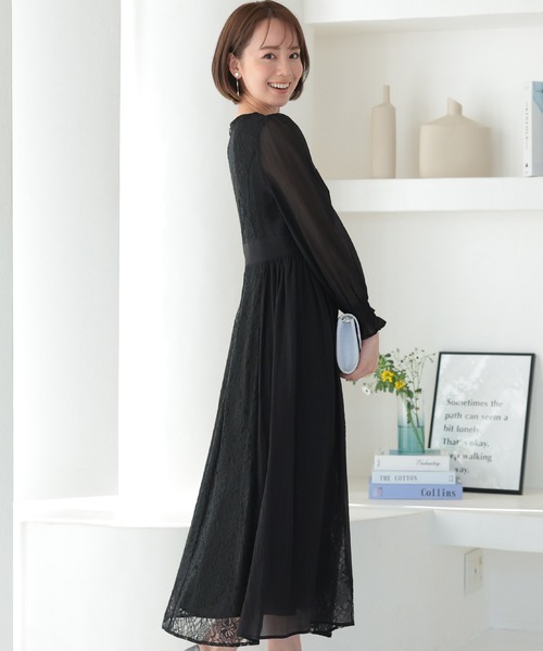 PourVous（プールヴー） ドレス ロング＆袖ありフォーマルプリーツ