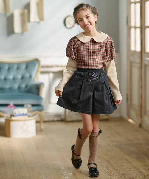 組曲 パンツ 「110-140cm」レースアップ キュロット キッズ 子供