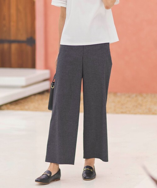 ポリエステルワイドパンツ ポリエステルツイル ワイドパンツ(パンツ)｜TO BE CHIC(トゥー