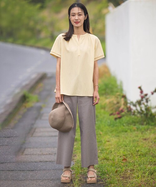 ポリエステルワイドパンツ ポリエステルツイル ワイドパンツ(パンツ)｜TO BE CHIC(トゥー