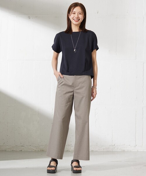 ポリエステルワイドパンツ ポリエステルツイル ワイドパンツ(パンツ)｜TO BE CHIC(トゥー