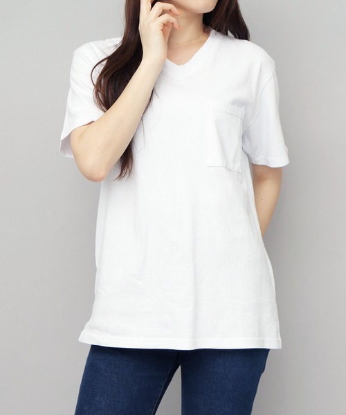 Goodwear tシャツ 7.6オンス USAコットン ポケット付き Vネック