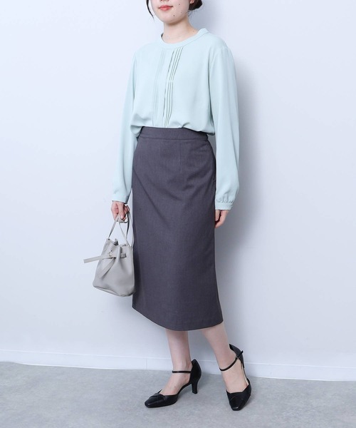 ブラウス シャツ 「L〜5L 大きいサイズ」ピンタックボトルネックブラウス レディース fleur by mint breeze ブラウス シャツ 「L〜5L 大きいサイズ