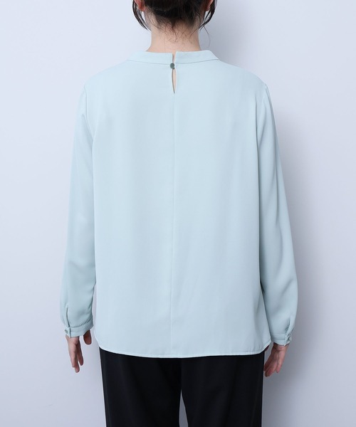 ブラウス シャツ 「L〜5L 大きいサイズ」ピンタックボトルネックブラウス レディース fleur by mint breeze ブラウス シャツ 「L〜5L 大きいサイズ