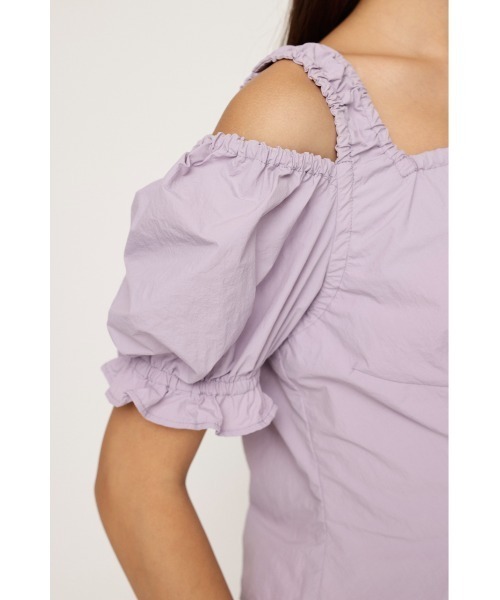 SLY ブラウス シャツ SHOULDER OPEN SQ PUFF TOPS ショルダー