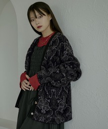 カーディガン Vintage jacquard ラメシャギーカーディガン レディース Ezick カーディガン Vintage jacquard ラメシャギーカーディガン