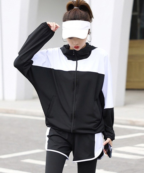 HYS SHOP レギンス スパッツ レディース バイカラーヨガフィットネス