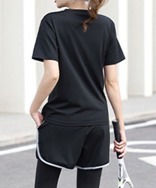 HYS SHOP レギンス スパッツ レディース バイカラーヨガフィットネス