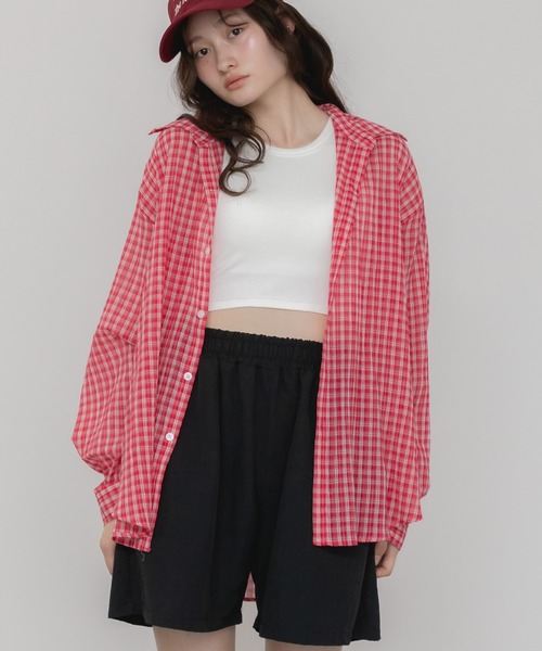 ルーズ チェック シャツ 3色 ユニセックス 長袖 秋 韓国 cr5193 ユニセックス)カラフルチェックシャツ | ファッション通販サイト