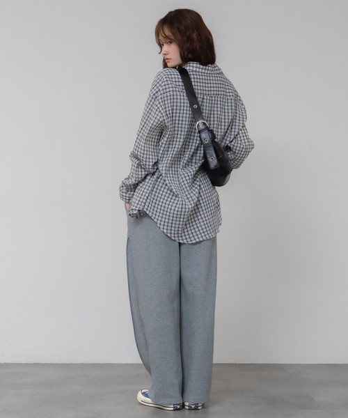 HEILIS ブラウス シャツ チェック柄シアールーズシャツ / シアー