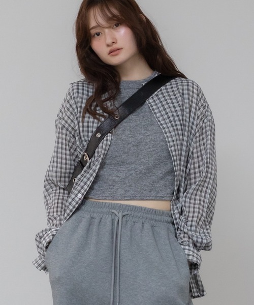 HEILIS ブラウス シャツ チェック柄シアールーズシャツ / シアー