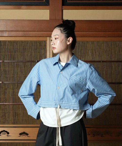 ブラウス シャツ Cropped Silk Shirt/クロップドシルクシャツ レディース WITH OR WITHOUT ブラウス シャツ Cropped Silk Shirt