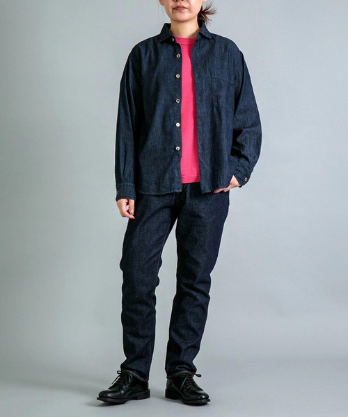 ブラウス シャツ 「OMNIGOD womens / オムニゴッド」 5.5ozデニム スプレッドカラーマニッシュシャツ レディース OMNIGOD ブラウス シャツ 「OMNIGOD womens / オムニゴッド