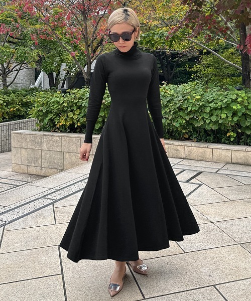 ワンピース タートルニットフレアワンピース : ZOZOTOWN Yahoo
