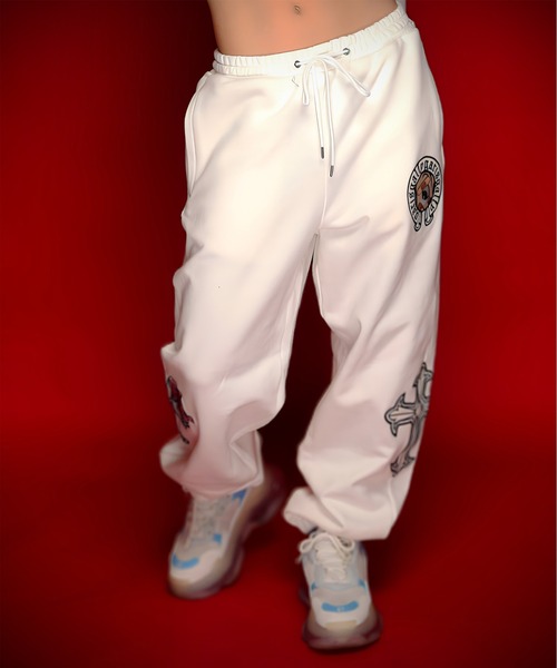 GALFY (ガルフィー) 部族系スウェットパンツ WHITE / ロック