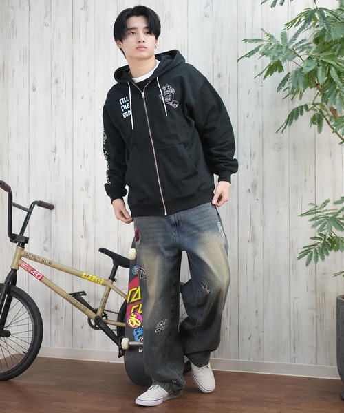 SANTA CRUZ サンタクルズ 総柄 パーカー USA Lサイズ SANTA CRUZ パーカー 「ムラサキスポーツ限定」SANTACRUZ/サンタ