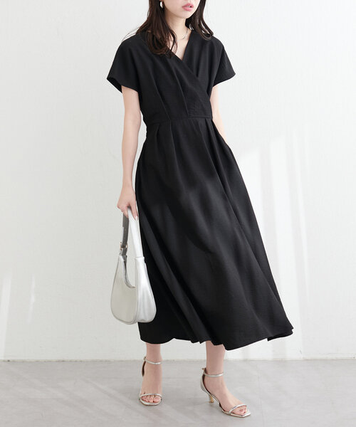 natural couture ナチュラルクチュールカシュクールワンピース　LL natural couture ワンピース ノーカラーお上品カシュクール