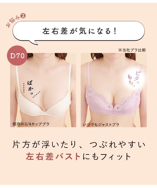【tomo】 PEACH JOHN イツデモジャスト　D80 3点 PEACH JOHN ブラジャー いつでもジャストノンワイヤーブラ