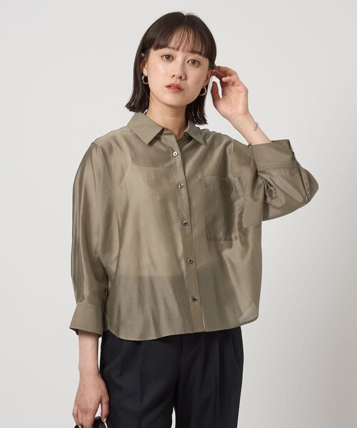 ブラウス シャツ 「L」「接触冷感」「ウォッシャブル」シルキーローンシャツブラウス レディース 接触冷感】【ウォッシャブル】シルキーローンシャツブラウス