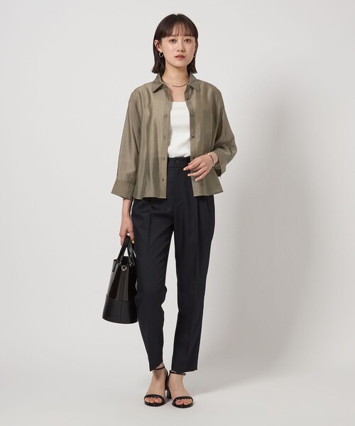 ブラウス シャツ エアリーシアーシャツ レディース green label relaxing ブラウス シャツ エアリー シアー