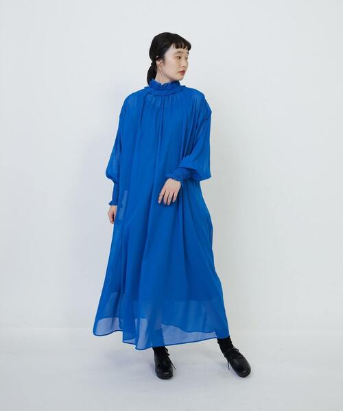 LOISIR コートワンピース（春夏物） LOISIR ワンピース 「2WAY」コットンボイルフリルカラー