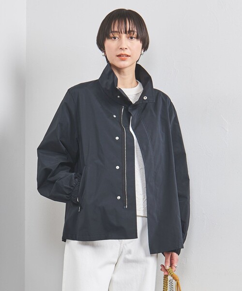 ＜UNITED ARROWS＞ 定番タフタ  ダークネービーステンカラーコート◆ UNITED ARROWS ブルゾン アウター タフタ スタンドカラー
