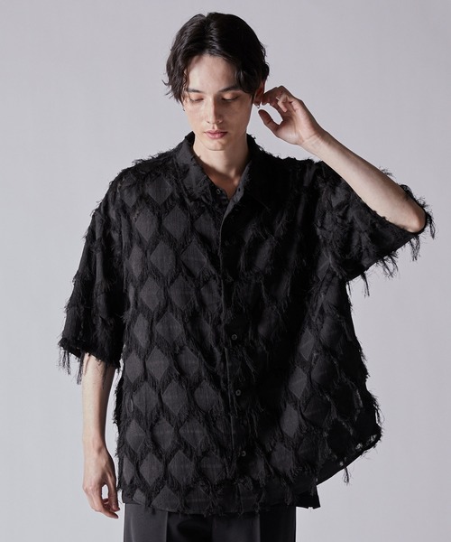 CLEL（クレイル） シャツ 半袖 「CLEL」Fringe Design Jacquard Short
