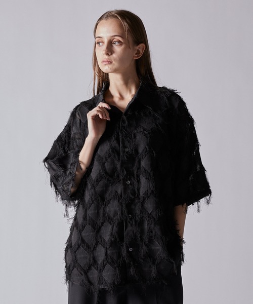 CLEL（クレイル） シャツ 半袖 「CLEL」Fringe Design Jacquard Short