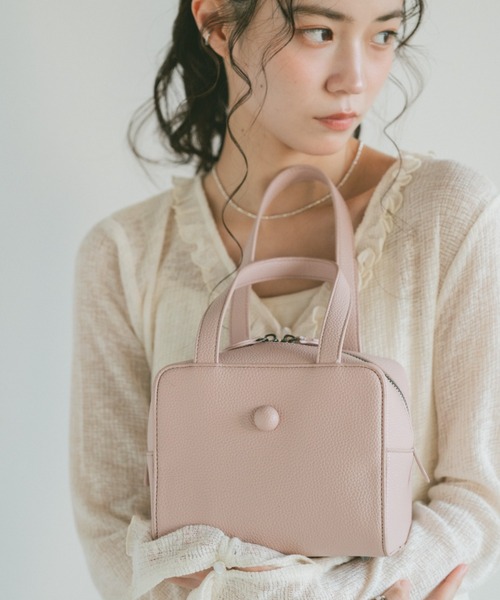 VANNIE U ハンドバッグ フェイクレザーボックスハンドバッグ