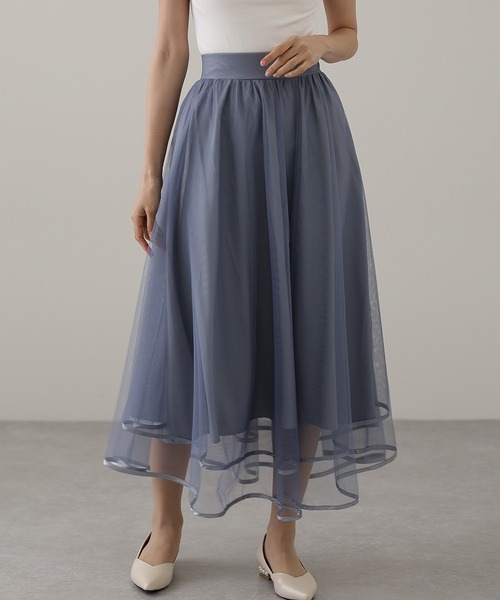 スカート パイピング ギャザー フレア ロング スカート | Lace Ladies | 04