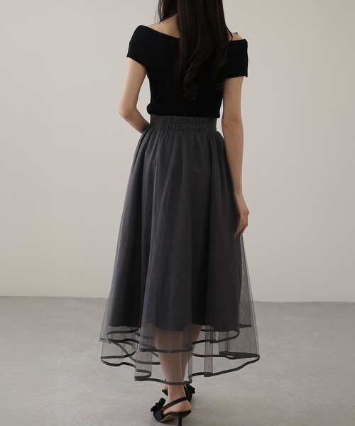 スカート パイピング ギャザー フレア ロング スカート | Lace Ladies | 11