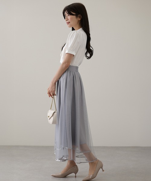 スカート パイピング ギャザー フレア ロング スカート | Lace Ladies | 17