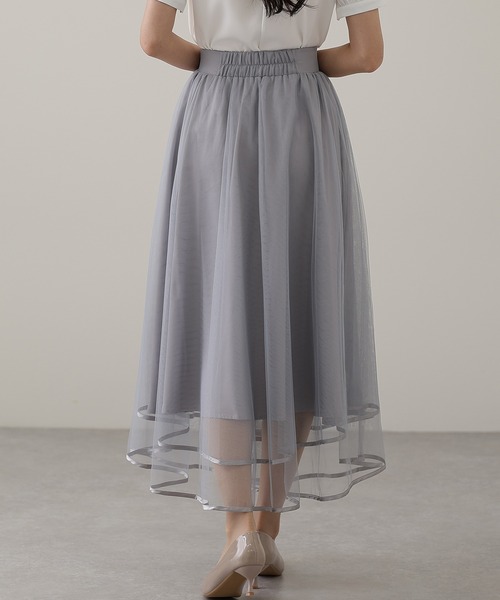 スカート パイピング ギャザー フレア ロング スカート | Lace Ladies | 18