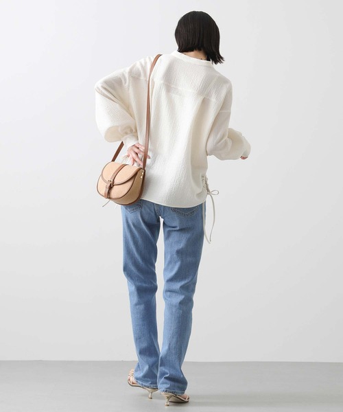 ブラウス シャツ 楊柳ラメバンドネックドロストブラウス レディース Gready Brilliant ブラウス シャツ 楊柳ラメバンドネック