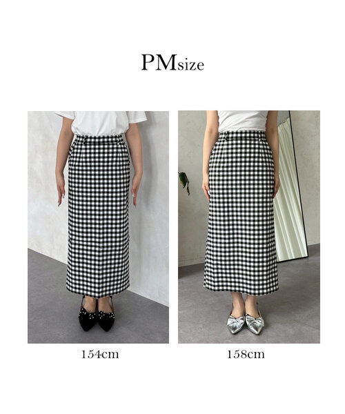prose verse スーパーストレッチギンガムナロースカート PMサイズ prose verse スカート スーパーストレッチギンガムナロー